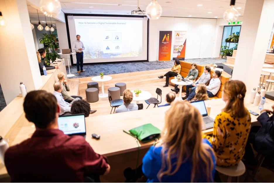 People watching a presentation