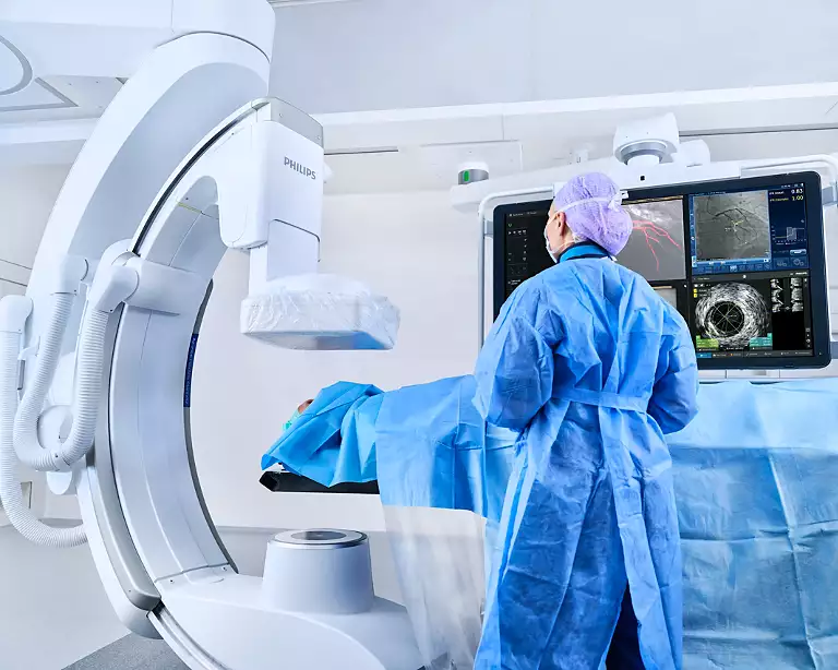 Patient on imaging machine